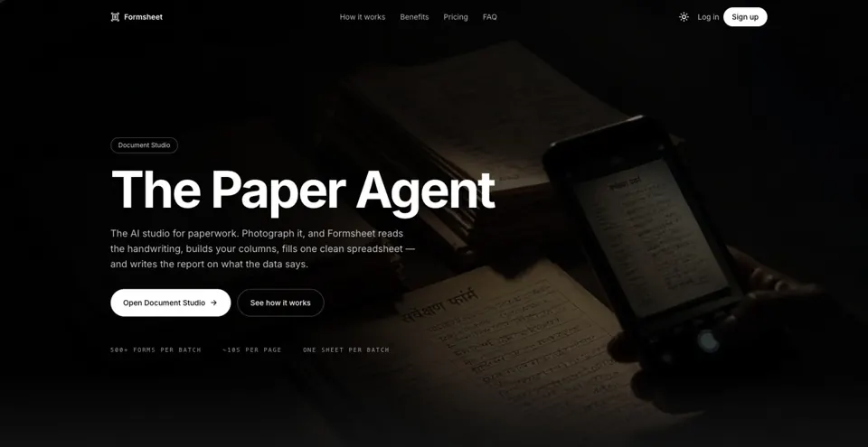 Formsheet homepage — Paper to Pixel