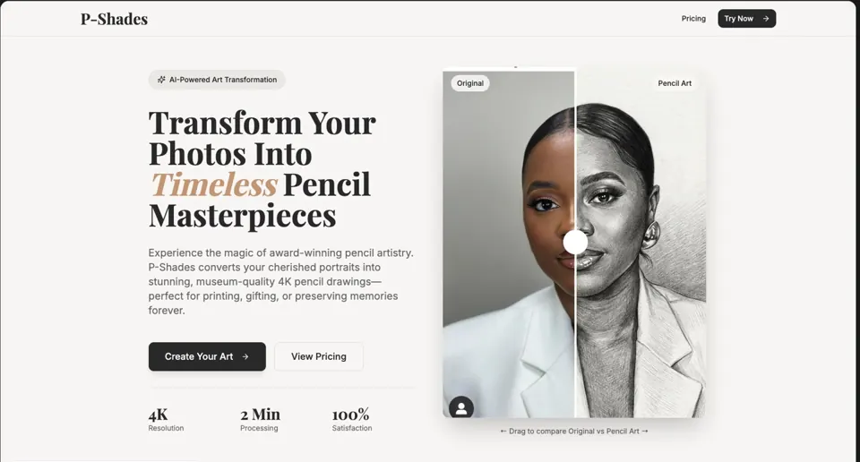 P-Shades homepage — P-SHADES AI