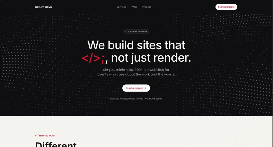 Return Devs homepage — Return Devs