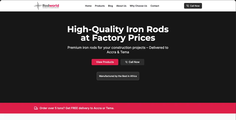 Rod World homepage — rod-world-builds
