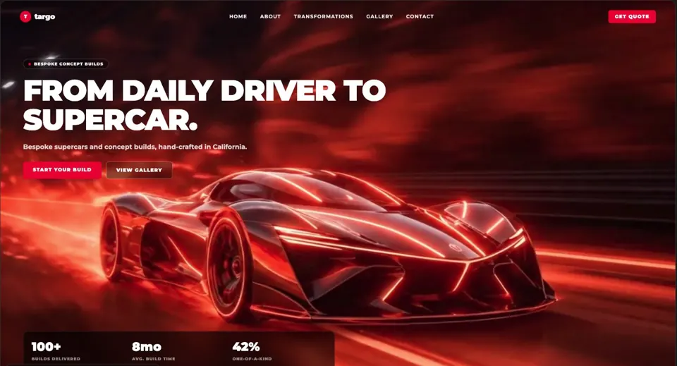 TARGO homepage — Dreamscape Builder